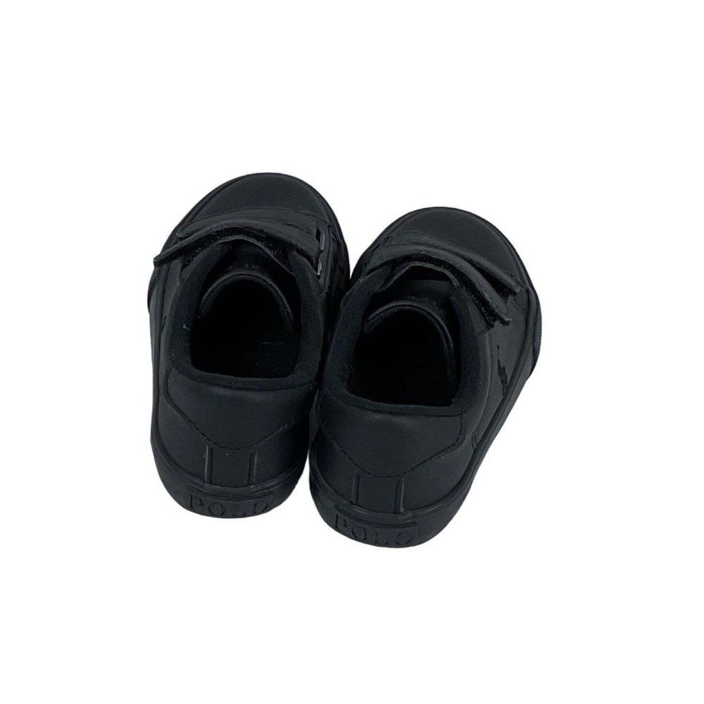 Polo Ralph Lauren Boys Toddler Hook and Loop Sneakers Shoes Size 7.0 All Black - Picture 3 of 6